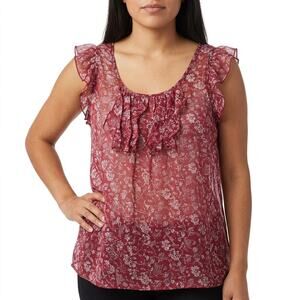 Converse One Star Red Floral Lightweight Top Women Size XL